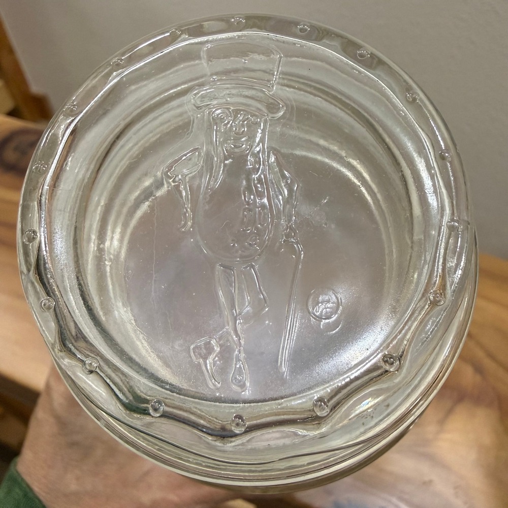 VINTAGE 70s Mr. Peanut Planters Glass Jars (Set of 2) + Rare Silver Plated Spoon - Picture 2 of 16